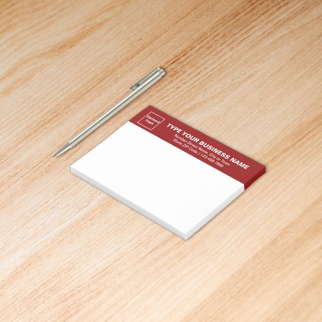 Markenbezeichnung für "Red Heading of Rectangle" Post-it Klebezettel (Build brand name awareness. Your business brand on red heading of rectangle sticker.)