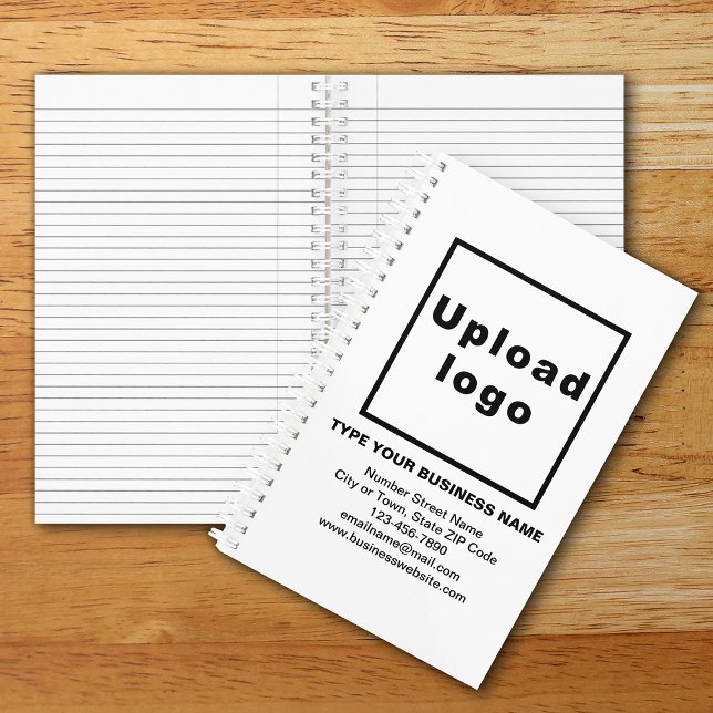 Markenbezeichnung für White Spiral Notebook Notizbuch (Your business brand on white spiral notebook. Office & school supply to build brand name awareness.)