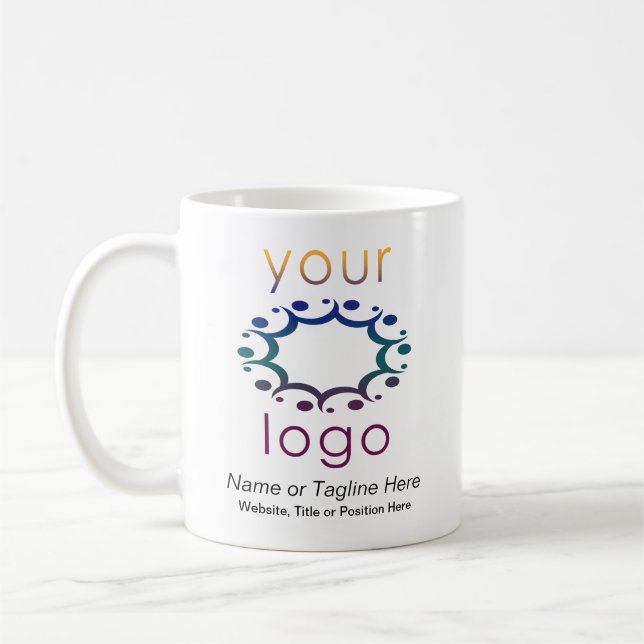 Markenbezeichnung mit Ihrem Logo und individuelle  Kaffeetasse (Links)