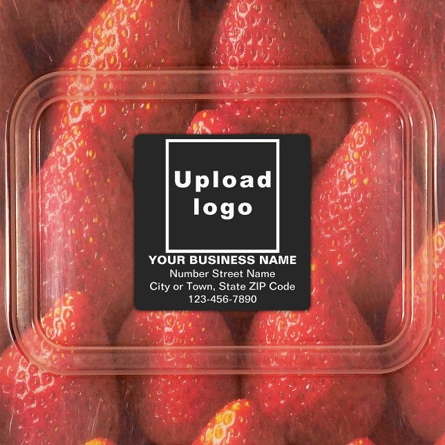 Markenbezeichnungen auf den Black Square Adhesive  Etiketten (Black square adhesive label with your business brand)