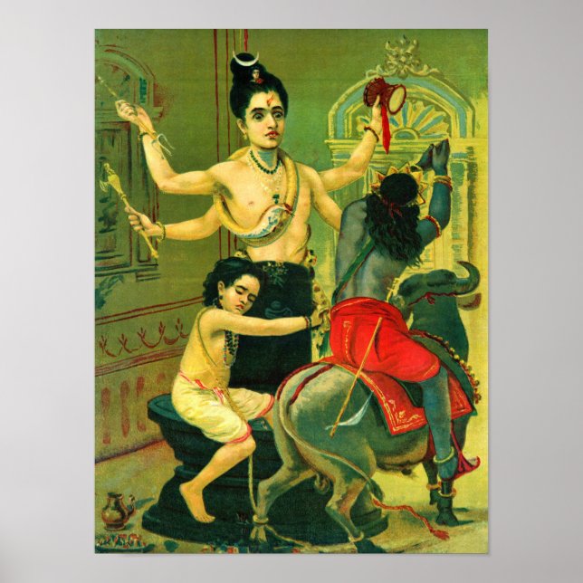 Markendaya von Raja Ravi Varma Poster (Vorne)