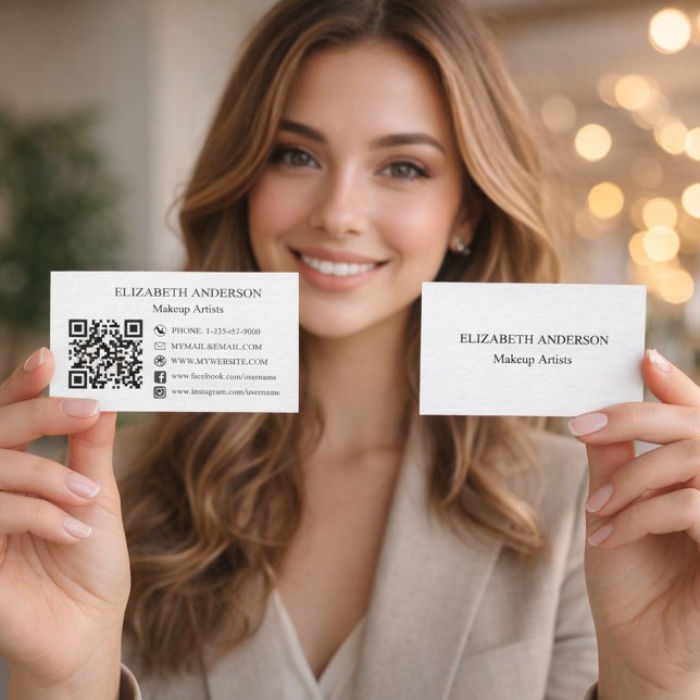 Markenfarbe Qr Code Socal Media Premium Visitenkarte (Von Creator hochgeladen)