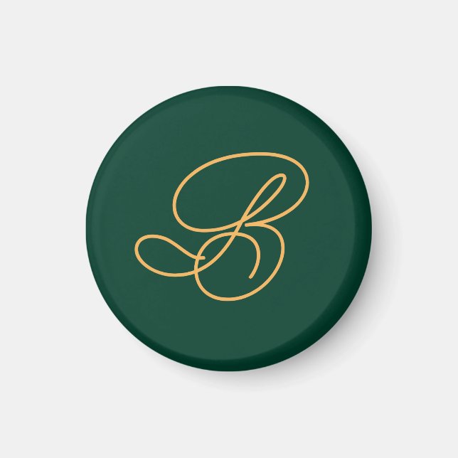 Markenlogo-Monogramm Anfangsbuchstabe Grün Magnet (Vorne)
