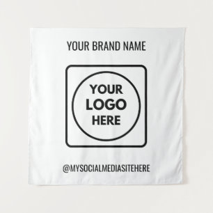 Markenlogo-Text Werbewand-Design für Unternehmen Wandteppich