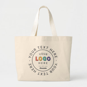 Markenlogo und Text Jumbo Stoffbeutel