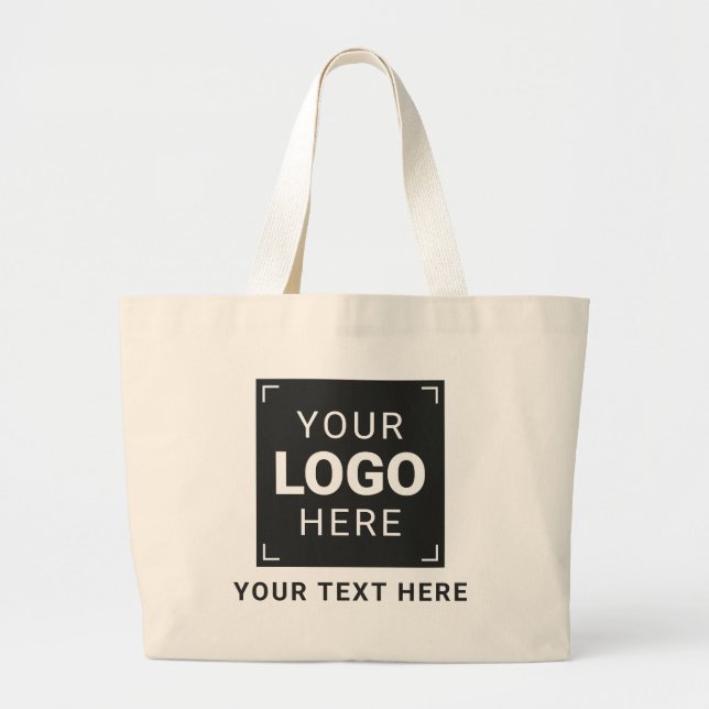 Markenlogo und Textdesign Jumbo Stoffbeutel (Vorne)