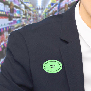 Markenname für hellgrüne Ovalmarke Namensschild