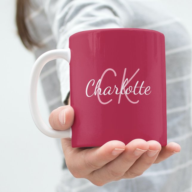 Markenname für Magenta-Monogramm Kaffeetasse (Von Creator hochgeladen)