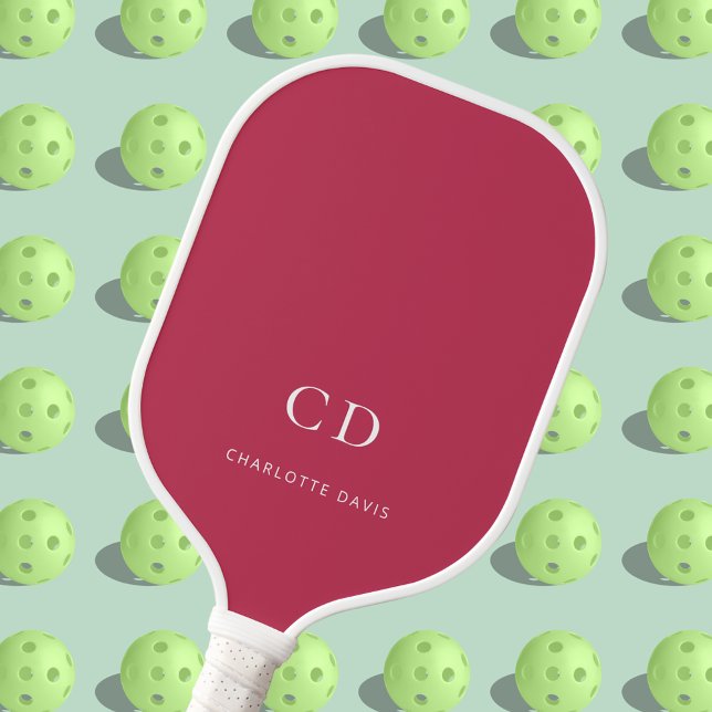 Markenname für Magenta-weiße Monogramm Pickleball Schläger (Von Creator hochgeladen)