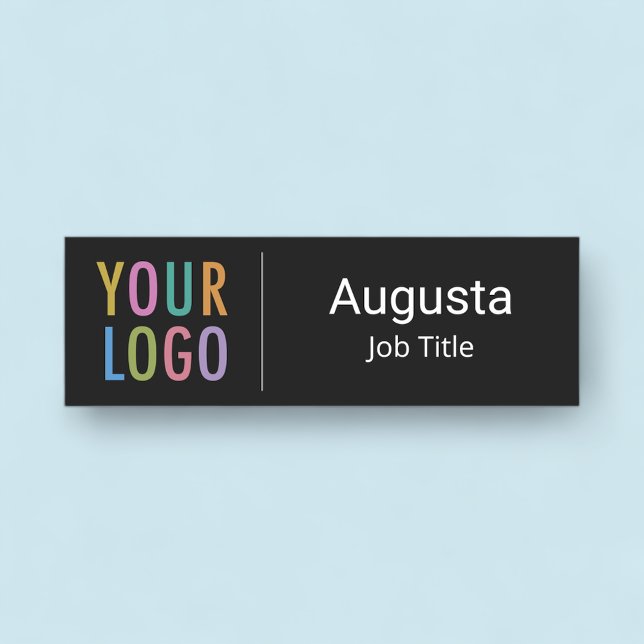 Markenname Magnetic oder Button Custom Company Log (MISOOK Black Name Tag with Logo)