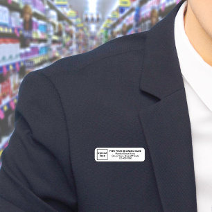 Markenname White Long Rectangle Namensschild