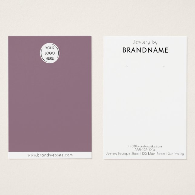 Markenspezifische Logo-Ohrring-Schmuck-Display-Kar (Vorne & Hinten)