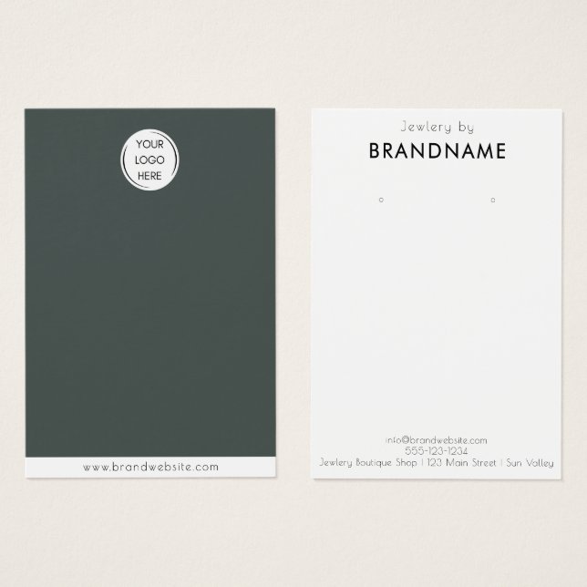 Markenspezifische Logo-Ohrring-Schmuck-Display-Kar (Vorne & Hinten)