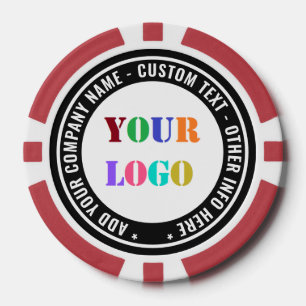 Markenunternehmen-Logo und Text Poker Chips Beispi