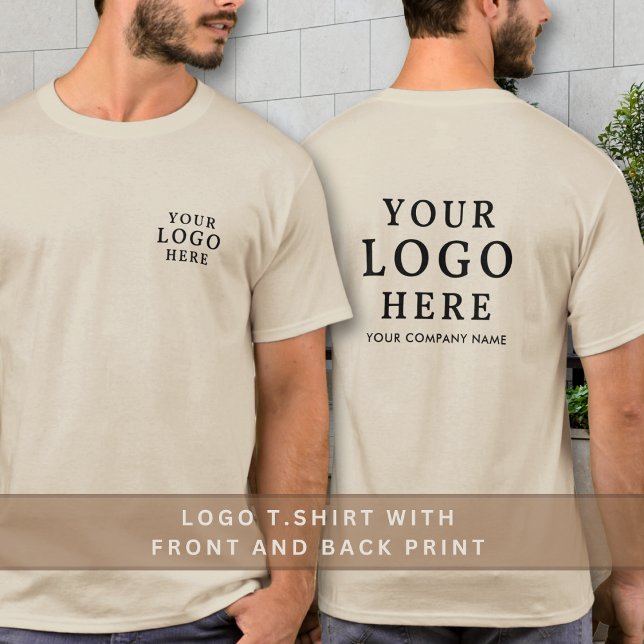Markenwerbung für das Unternehmen mit Firmenlogo f T-Shirt (Front And Back Business Logo Company Name Promo T-Shirt
)
