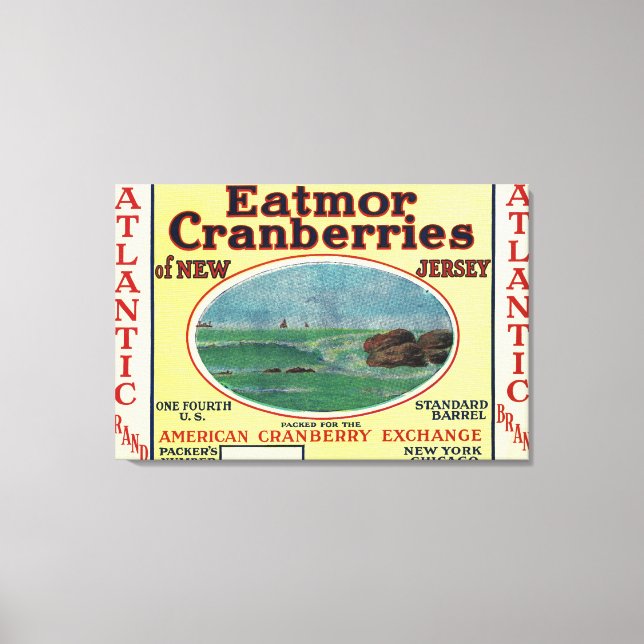 Markenzeichen "Atlantic Eatmor Cranberries" Leinwanddruck (Vorderseite)