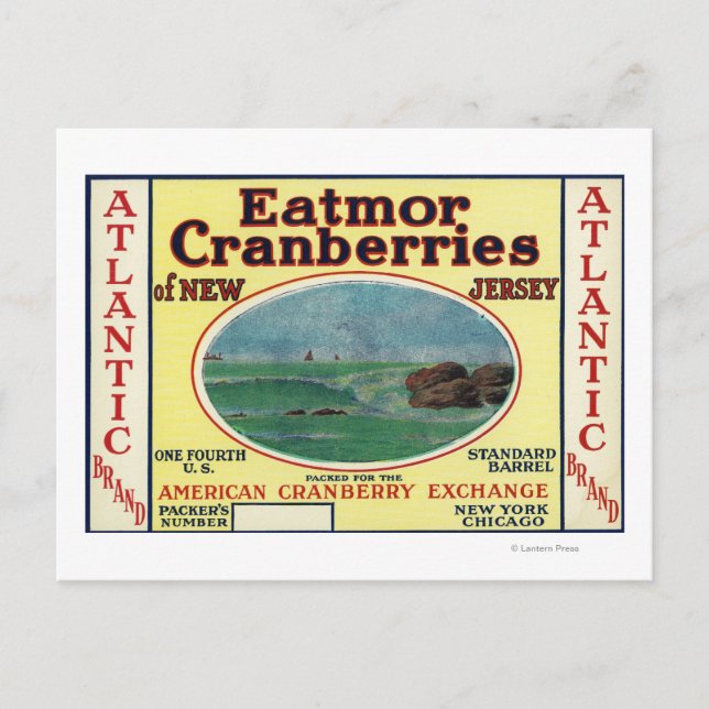Markenzeichen "Atlantic Eatmor Cranberries" Postkarte (Vorderseite)