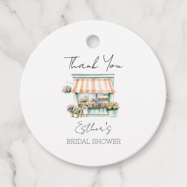 Market Blumen Shop Brautparty Vielen Dank Geschenkanhänger (Vorderseite)