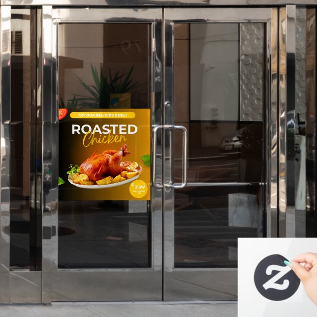 Market Deli geröstetes Hühnerpreisangebot individu Fensteraufkleber (Büro Tür)