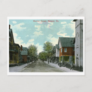 Market St., Bangor, PA Vintag Inspiriert Postkarte