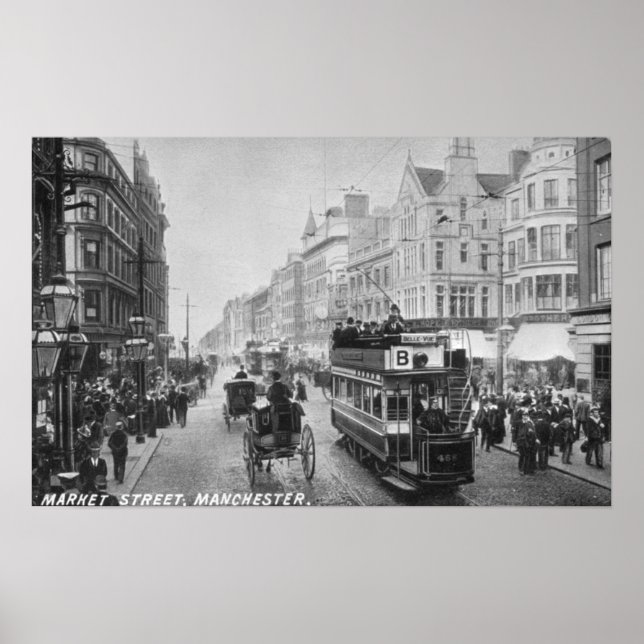 Market Street, Manchester, c.1910 Poster (Vorne)