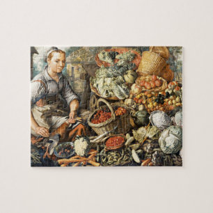 Market Woman Fruits and Vegetables Puzzle