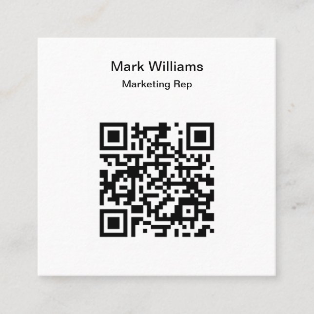 Marketing Add Your QR Code Business Cards Quadratische Visitenkarte (Vorderseite)