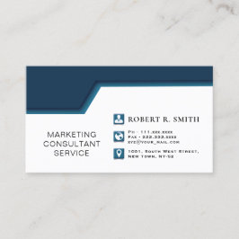 Marketing-Berater Blue & WhiteBusiness Card Visitenkarte