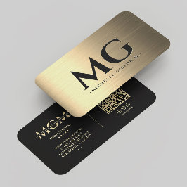 Marketing Black Imitats Gold Monogram Elegant Mode Visitenkarte