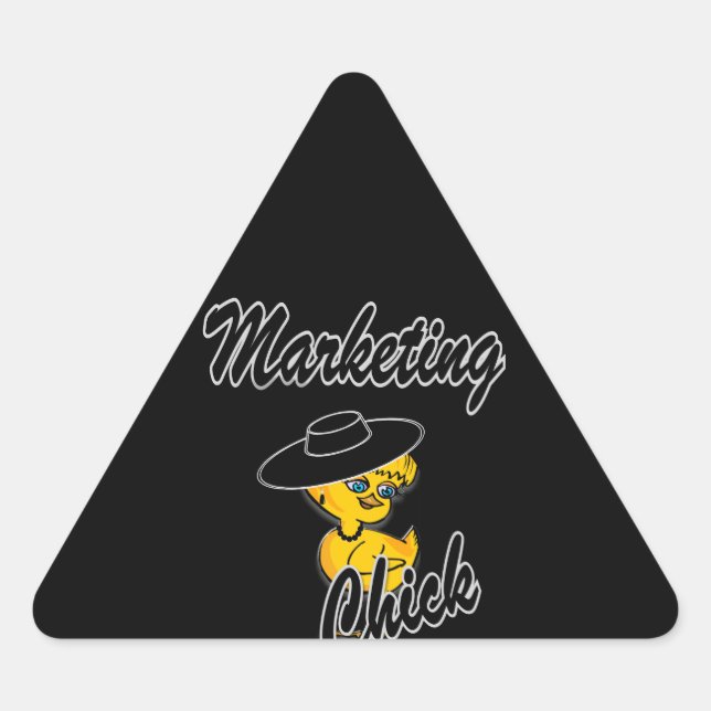 Marketing Chick #4 Dreieckiger Aufkleber (Vorderseite)