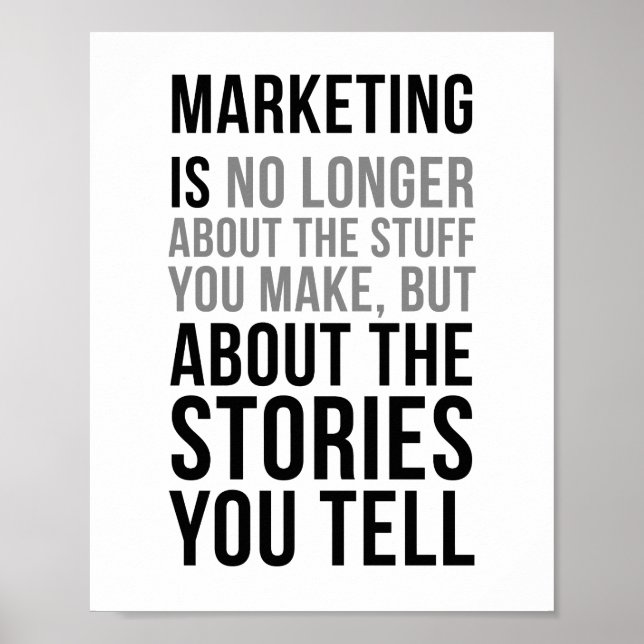 Marketing dreht sich nicht mehr um das Zeug, das m Poster (Vorne)