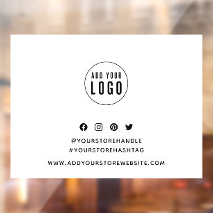 Marketing für das Social-Media-Logo hinzufügen Fensteraufkleber