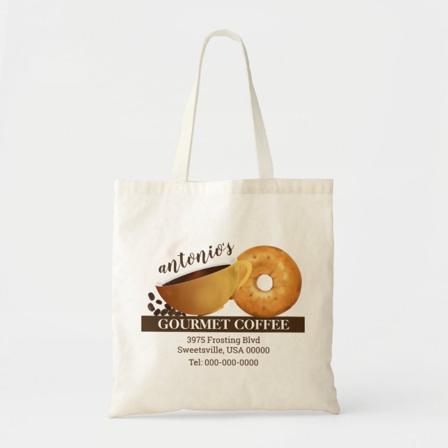 Marketing für Kaffee und Bagel Tragetasche (Vorne)