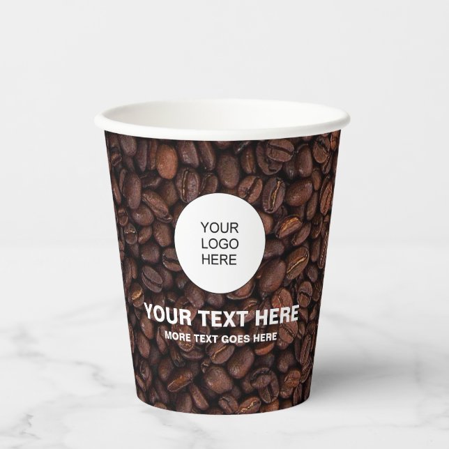 Marketing für kundenspezifische Firmenlogos Kaffee Pappbecher (Vorderseite)