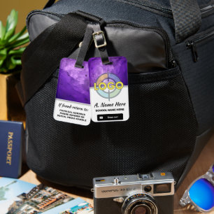 Marketing für lila-Glow-Logo-Markenbezeichnung - B Gepäckanhänger