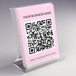 Marketing für QR-Code mit schlichter Rosa-Werbung Flyer