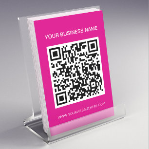 Marketing für QR-Werbecode in rosa Flyer