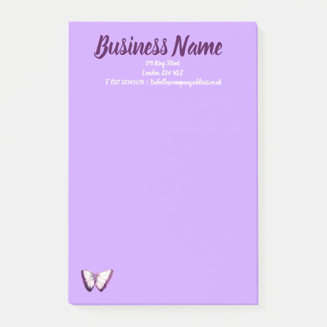 Marketing für Unternehmen personalisiert lila Post-it Klebezettel (Vorderseite)
