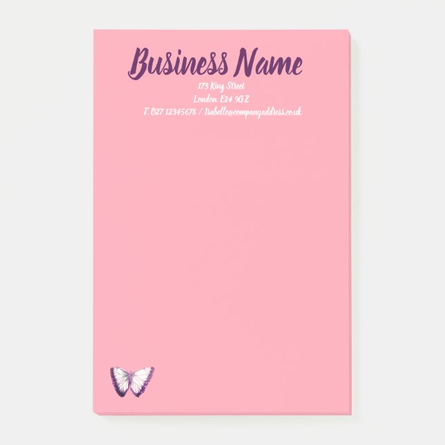 Marketing für Unternehmen personalisiert rosa Post-it Klebezettel (Vorderseite)