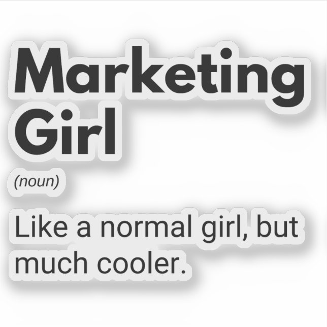 Marketing Girl Funny Marketer Definition Aufkleber (Vorderseite)
