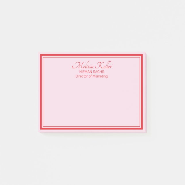 Marketing in Rosa Post-it Klebezettel (Vorderseite)