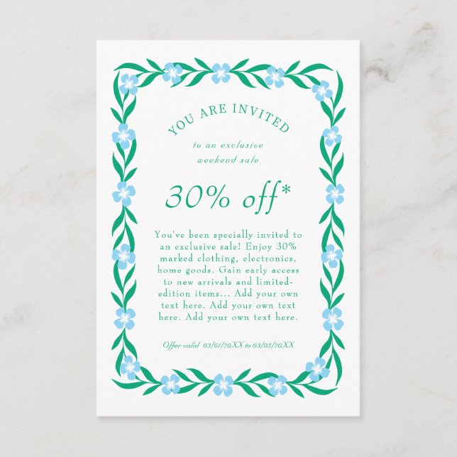 Marketing-Kundenkarte Begleitkarte (Vorderseite)