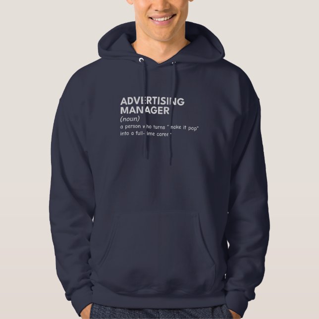Marketing Manager Job Spaß Hoodie (Vorderseite)