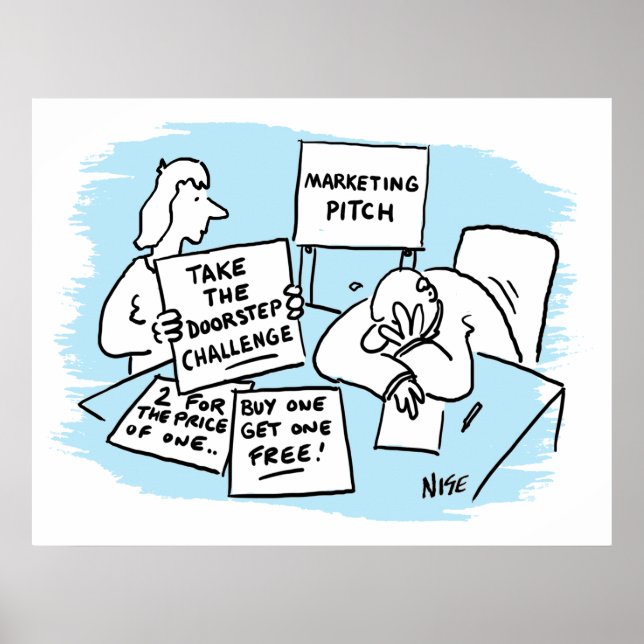 Marketing Manager mit Ideen für die Vertriebskampa Poster (Vorne)