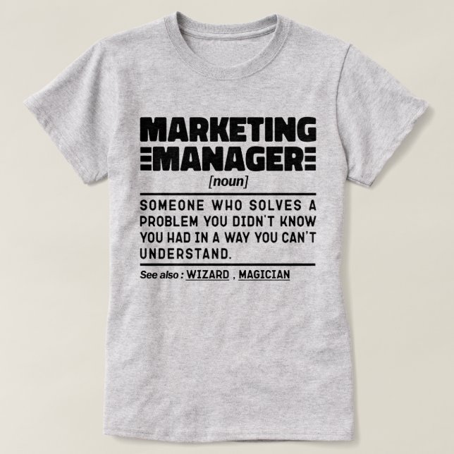 Marketing Manager Noul Advertising Specialist T-Shirt (Design vorne)