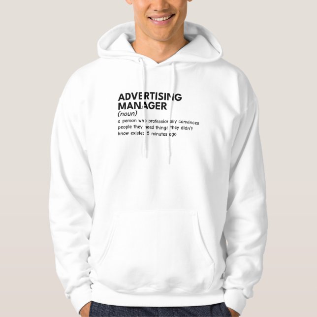 Marketing Manager Spaß Hoodie (Vorderseite)