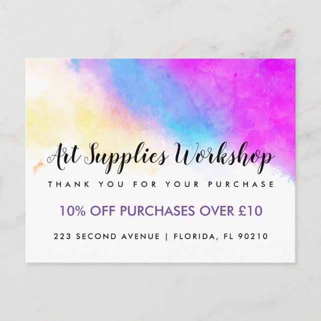 Marketing mit Business Coupon - neue Adresse Ankündigungspostkarte (Vorderseite)