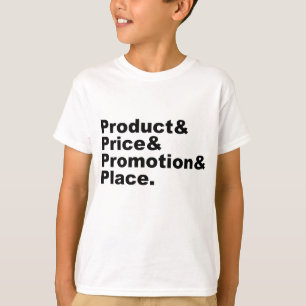 Marketing-Mix Produktpreis-Promotion und -Platzi T-Shirt