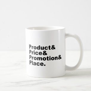 Marketing-Mix Produktpreis-Promotion und -platzi Tasse