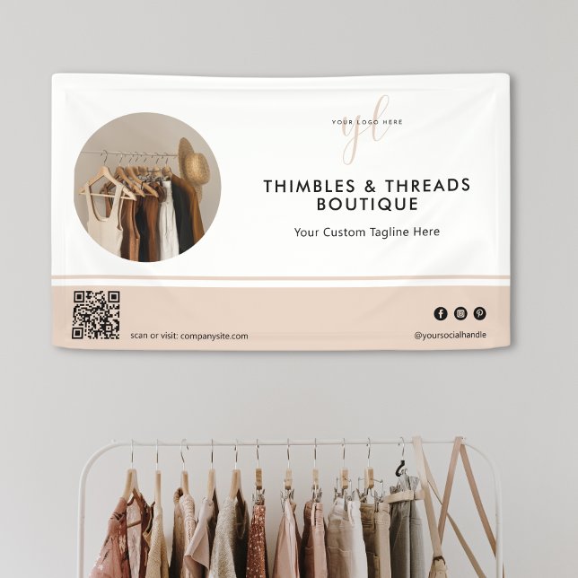 Marketing QR-Foto für das einfache Rosa-Business-L Banner (Von Creator hochgeladen)